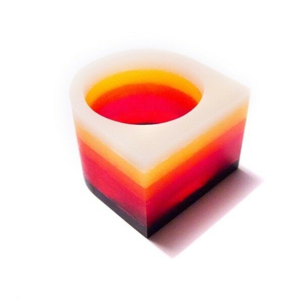 Geometric Colorblock Statement cocktail Rings - Picture 6 of 8